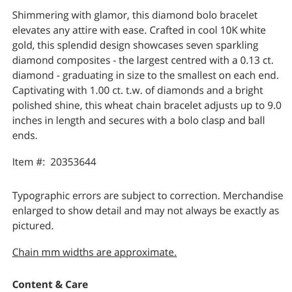 💛 10k White Gold 1ct 7 Diamond Flower Bolo Bracelet - Picture 4 of 4